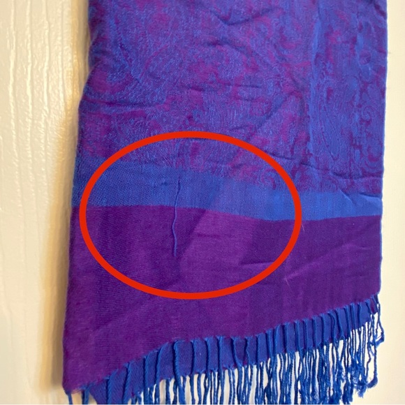 Batch of 6 Pashmina Style Scarves in Cool Tones: purples and blues, one size - Picture 4 of 11